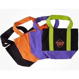 Trader Joe's Mini Halloween Canvas Tote Bag Set Of 4 New in hand Limited